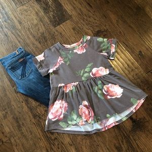 Floral babydoll shirt